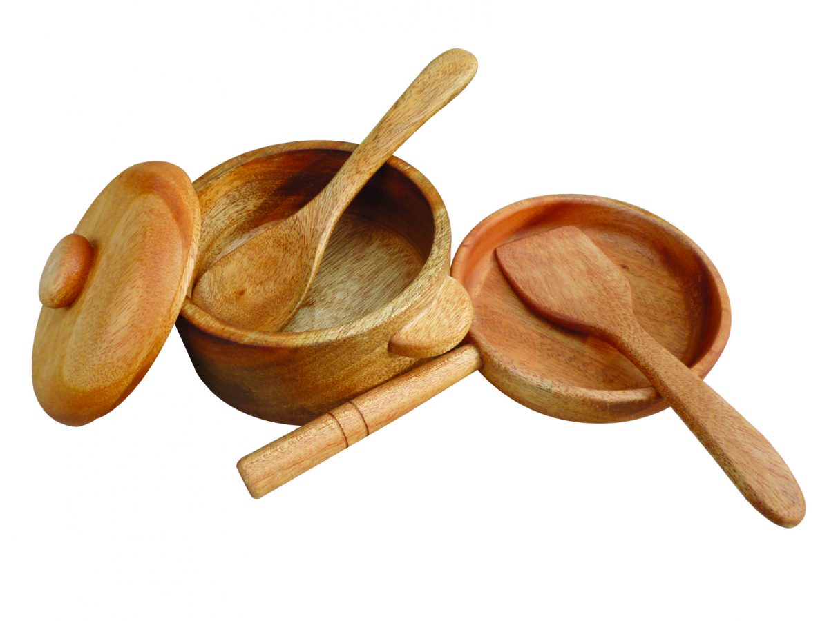 MAHOGANY PAN & POT SET