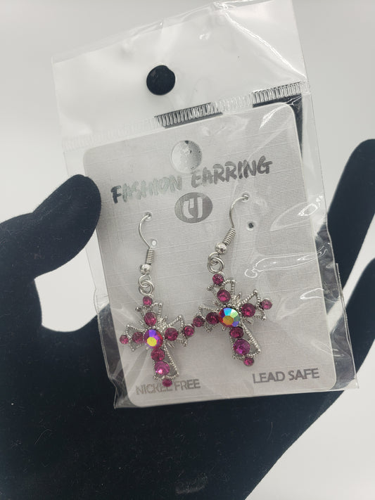 Pink Cross Earrings *New*