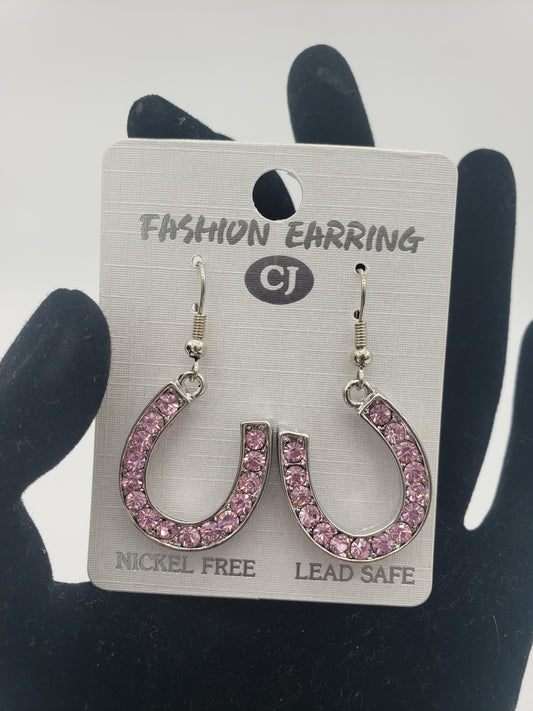 Pink Horseshoe Earings *New*