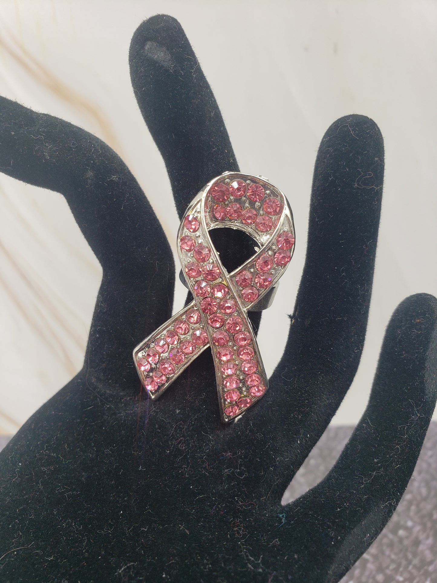 Adjustable band Breast cancer awareness Ring *New*