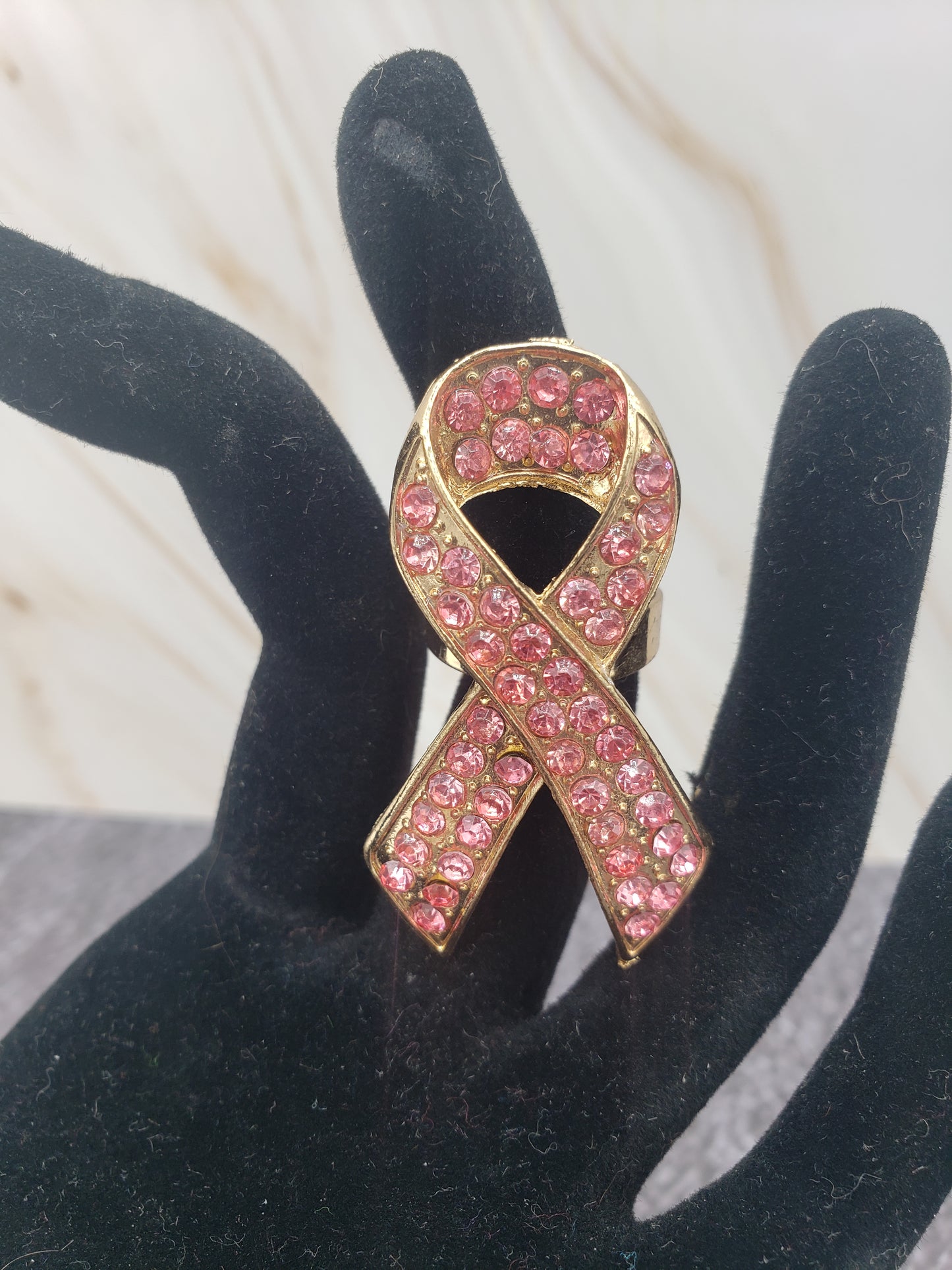 Adjustable band Breast cancer awareness Ring *New*