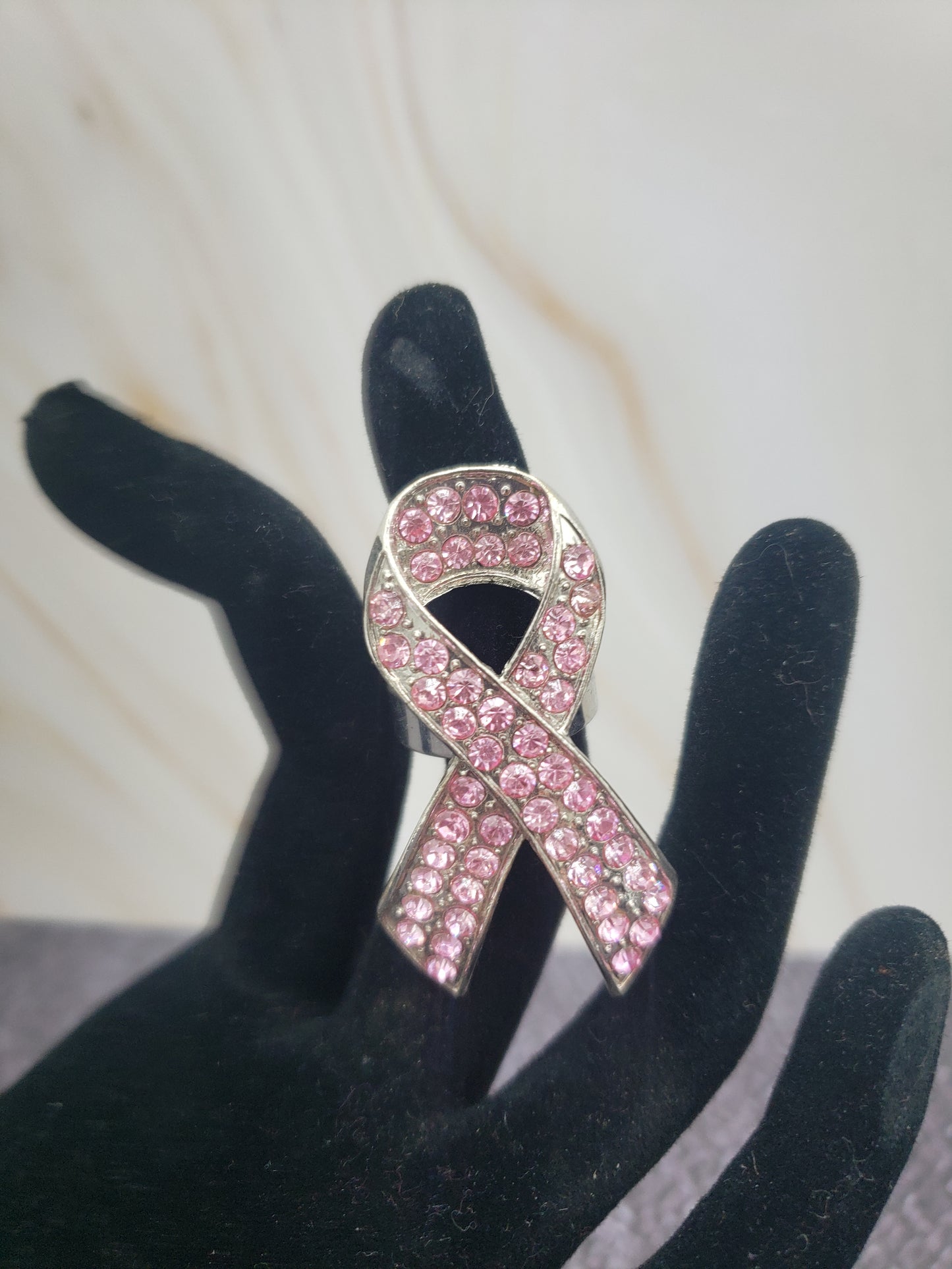 Adjustable band Breast cancer awareness Ring *New*