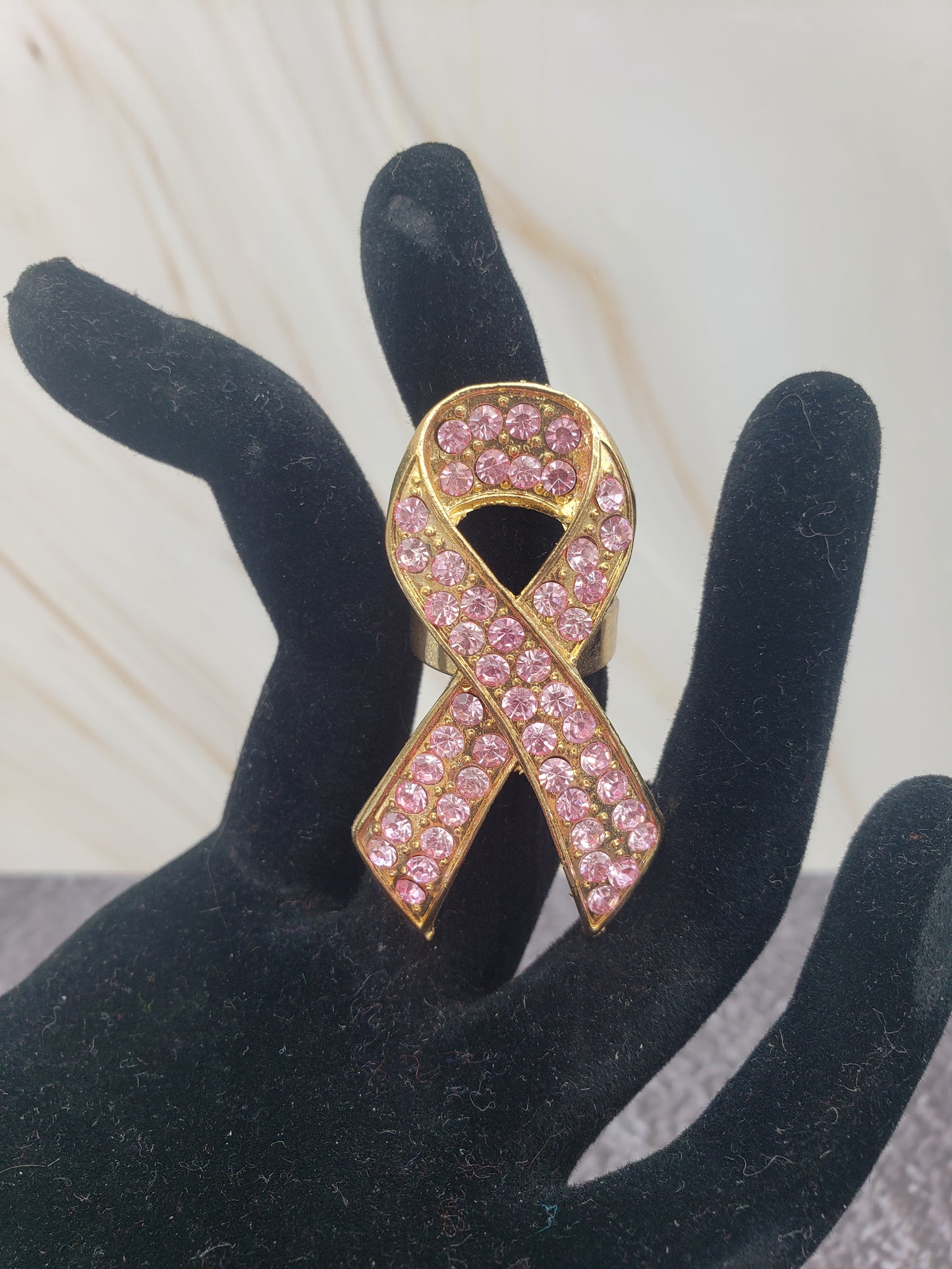 Adjustable band Breast cancer awareness Ring *New*