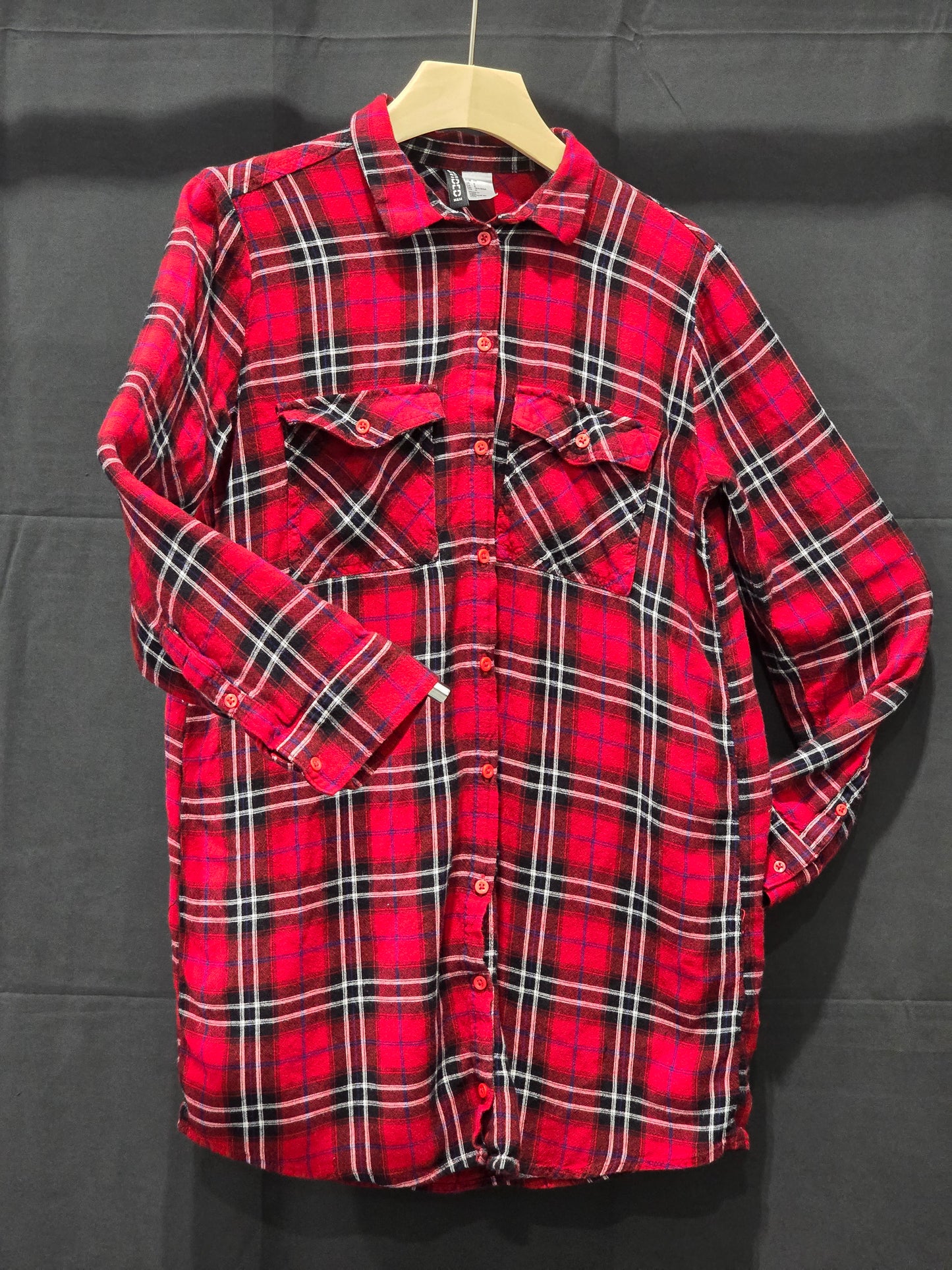 Women's red plaid shirt size 6