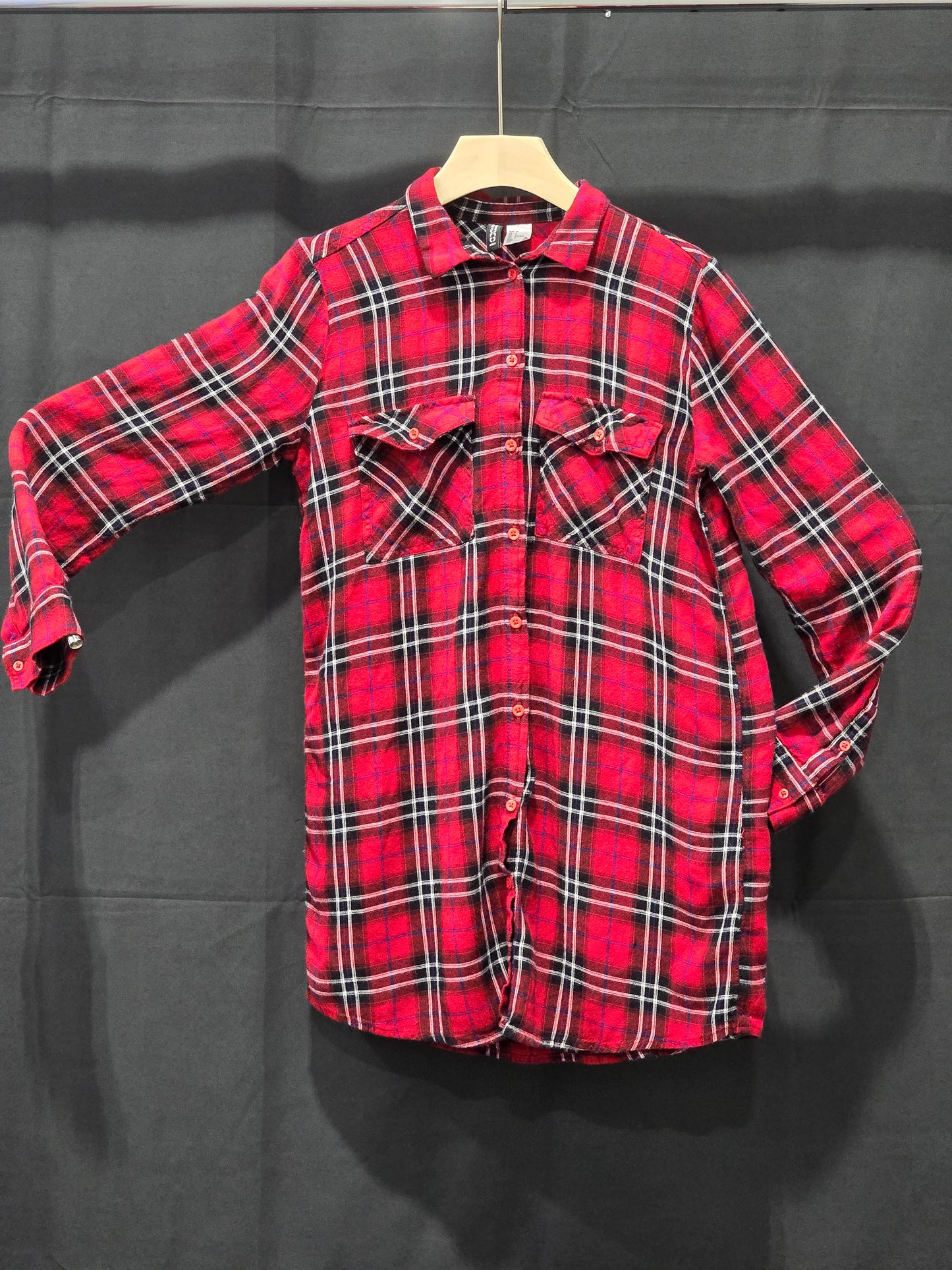 Women's red plaid shirt size 6