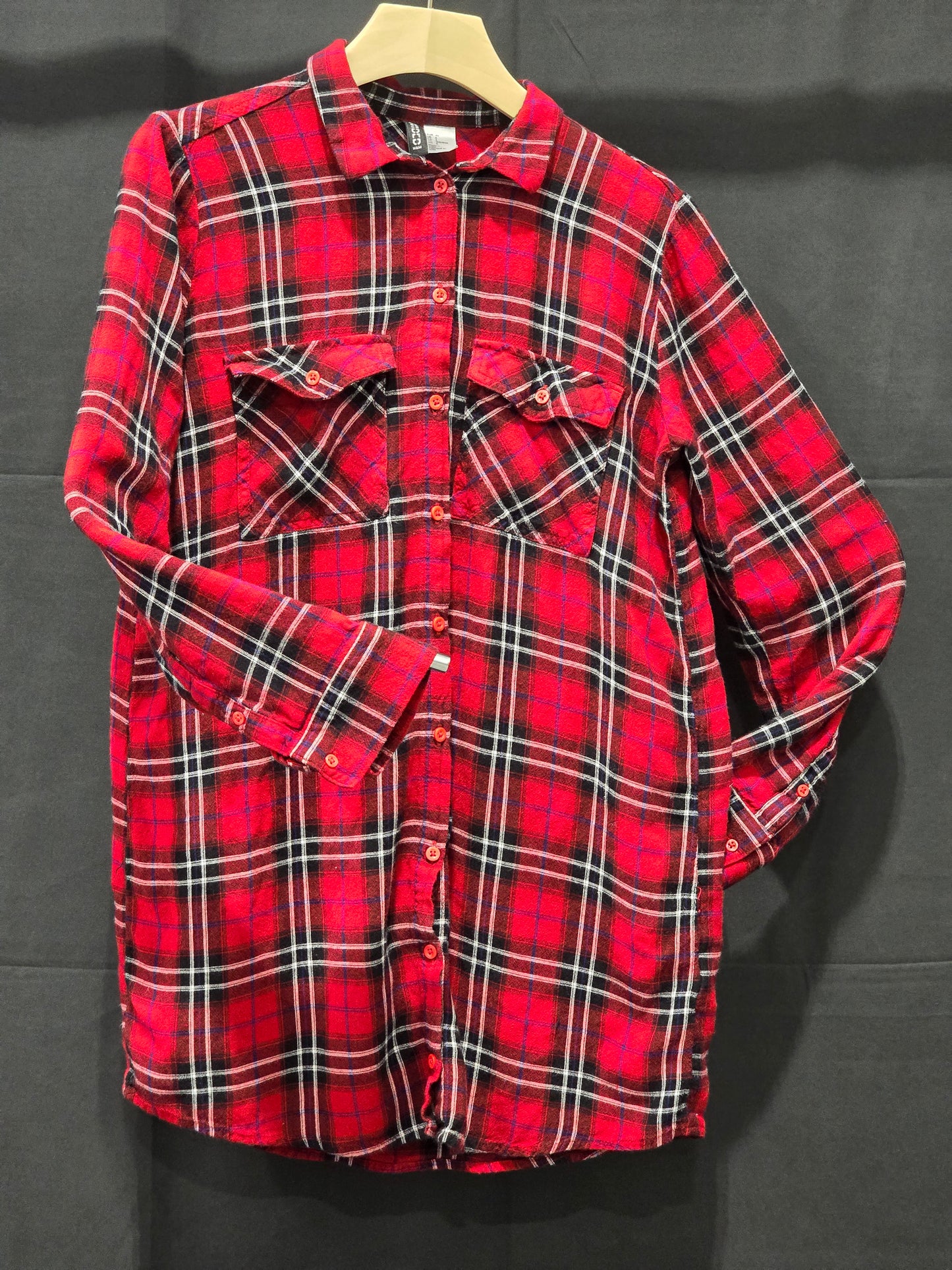 Women's red plaid shirt size 6