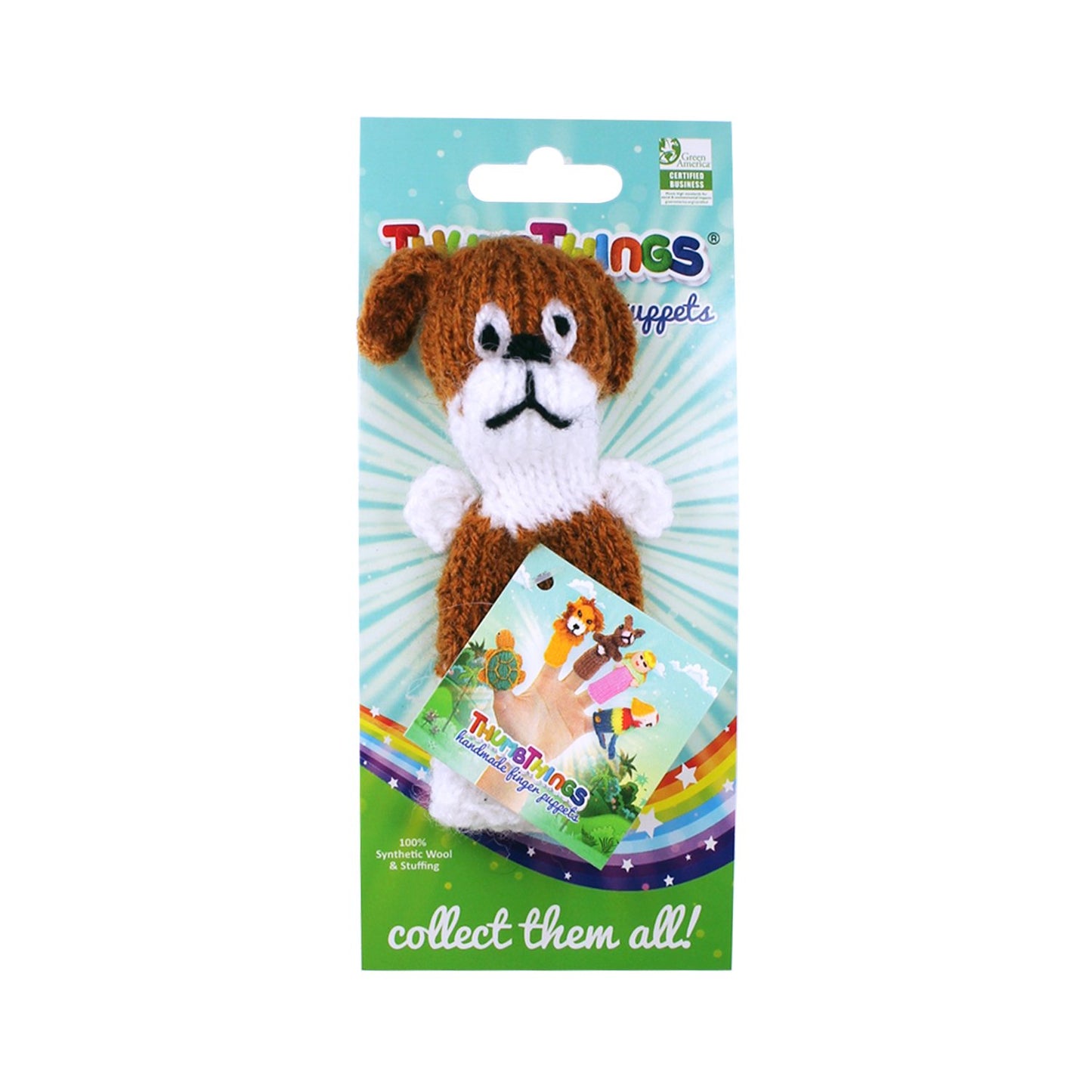 Dog Finger Puppet (brown & white)