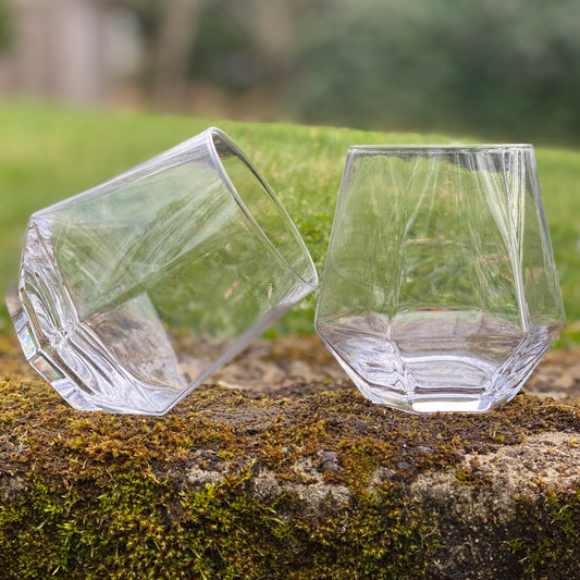 RADIANT by PUIK -  Diamond shaped crystal glass - set of 2