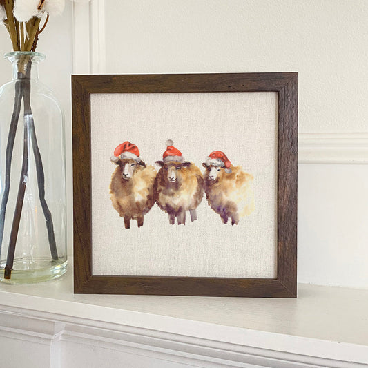 Christmas Sheep - Framed Sign