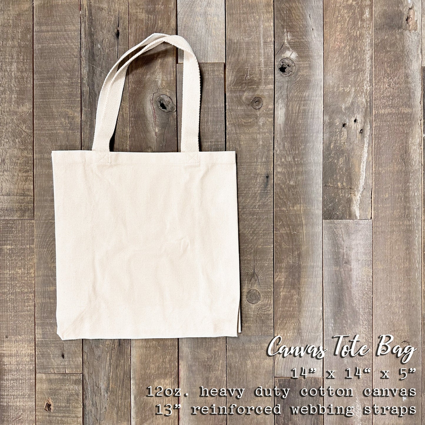 Merry + Bright Script - Christmas Tote Bag