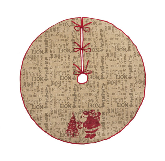 Saint Nick Burlap Tree Skirt 56''Round