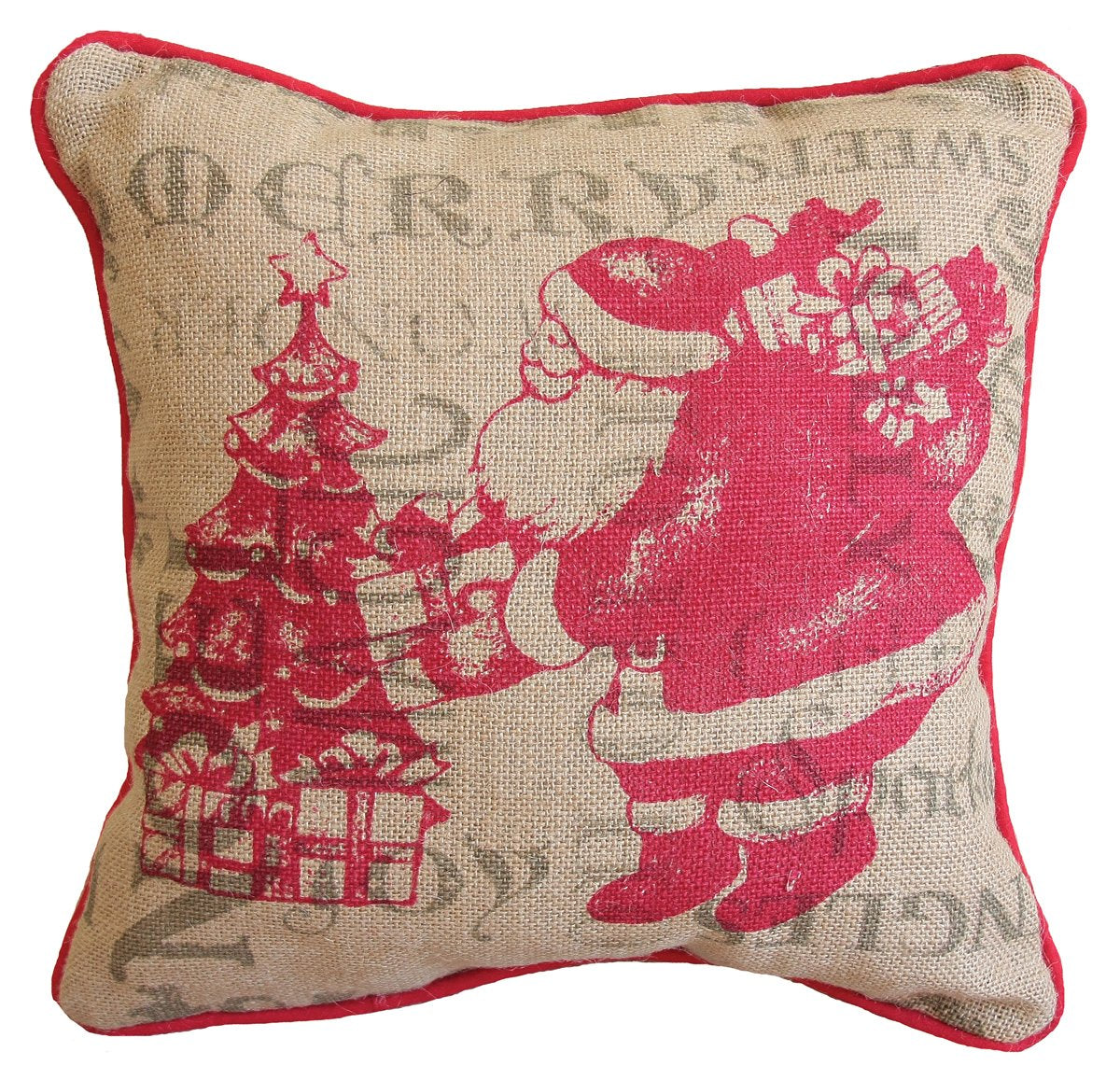 ML14900 Saint Nick Burlap Pillow, 14''x14''