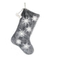 Snowflake Sequin Soft Plush Furry Light Up Stocking 20''