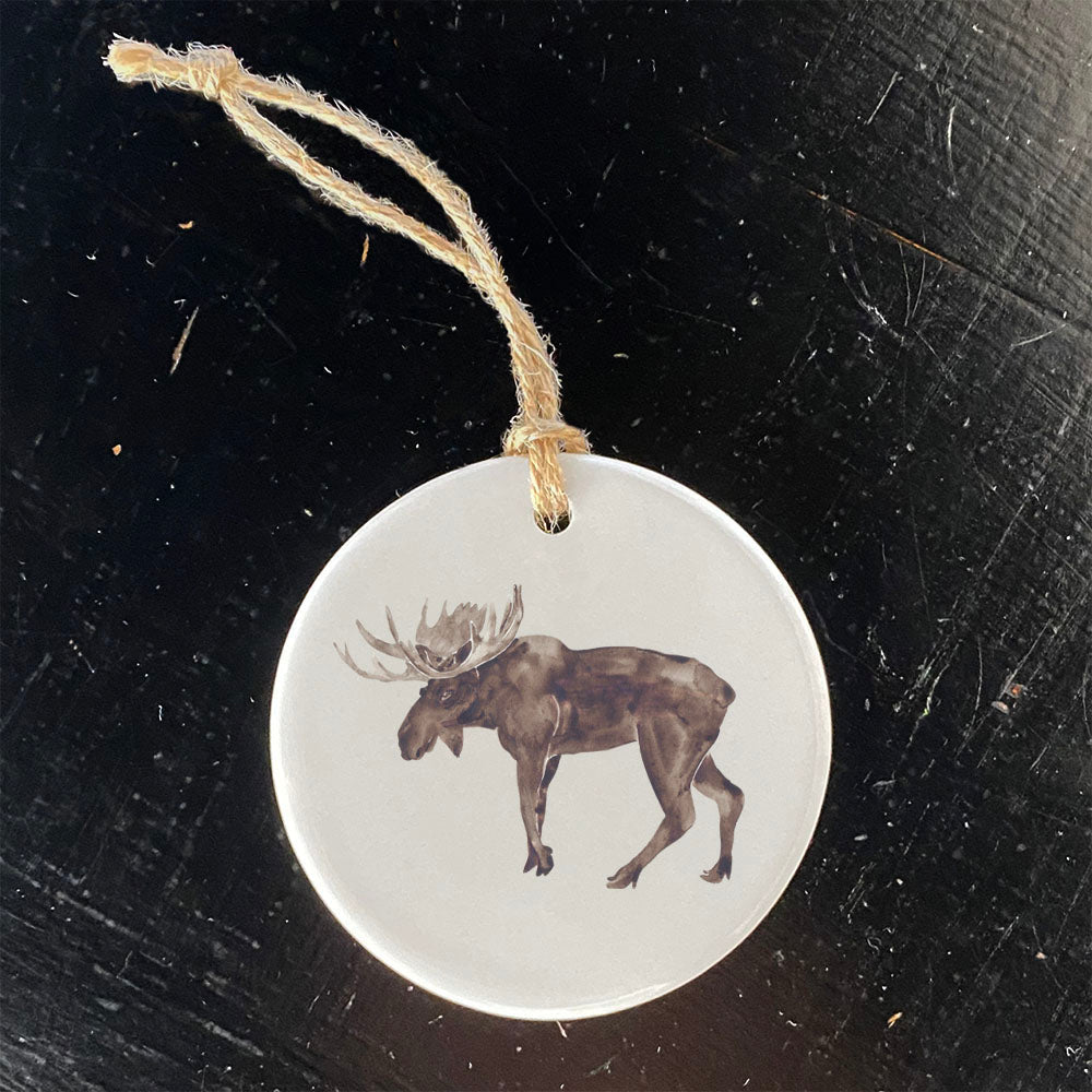 Watercolor Moose - Ornament