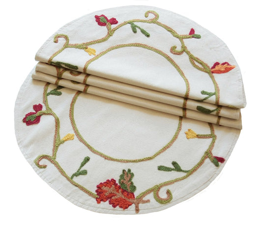 Harvest Vine Round Placemats,16"  Set of 4