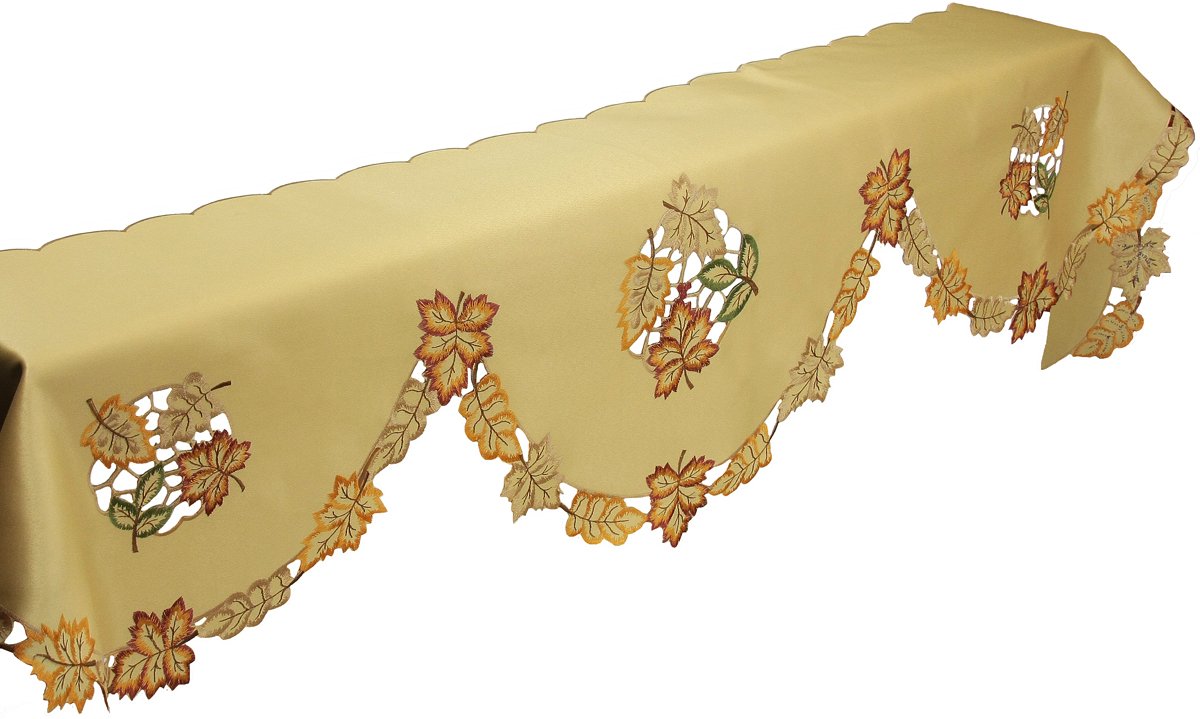 Bountiful Leaf Mantel Scarf, 82"x60"x20"