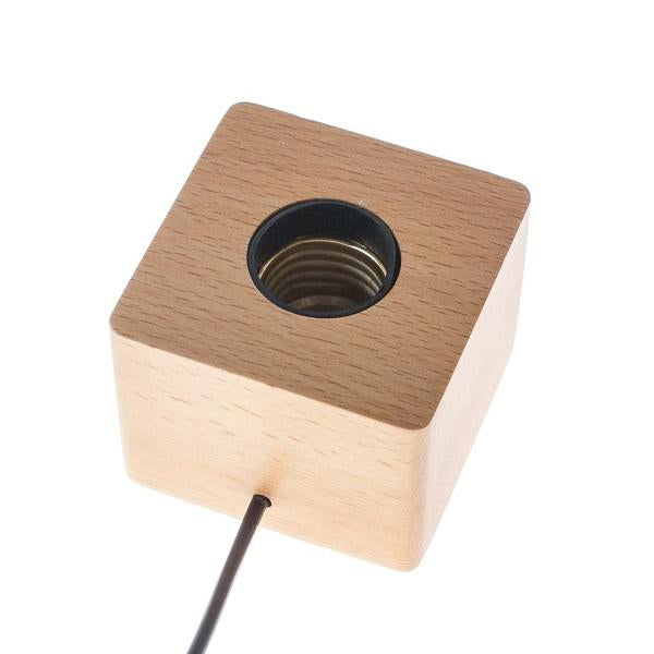 ***Base only*** Wood light base with screw socket