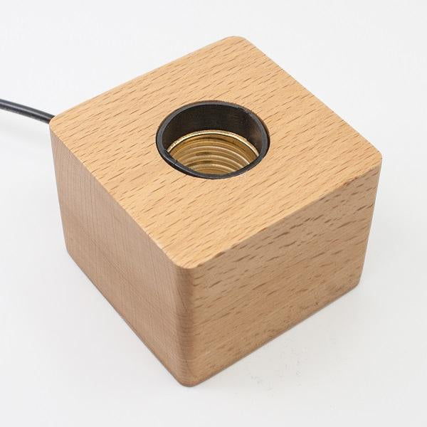 ***Base only*** Wood light base with screw socket